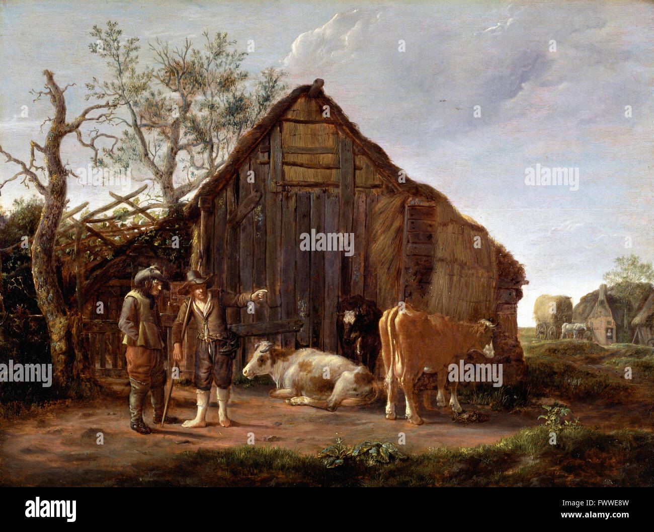 Camphuysen, Govaert - zwei Bauern mit Kühen Stockfoto