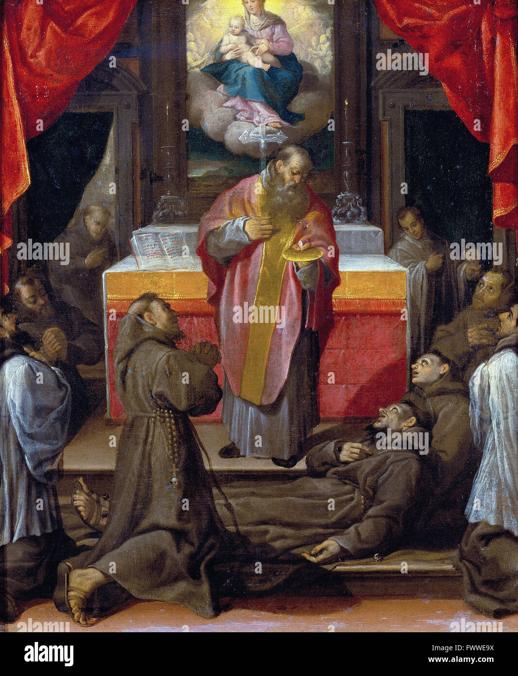 Carracci, Agostino - die letzte Kommunion des Heiligen Franziskus Stockfoto
