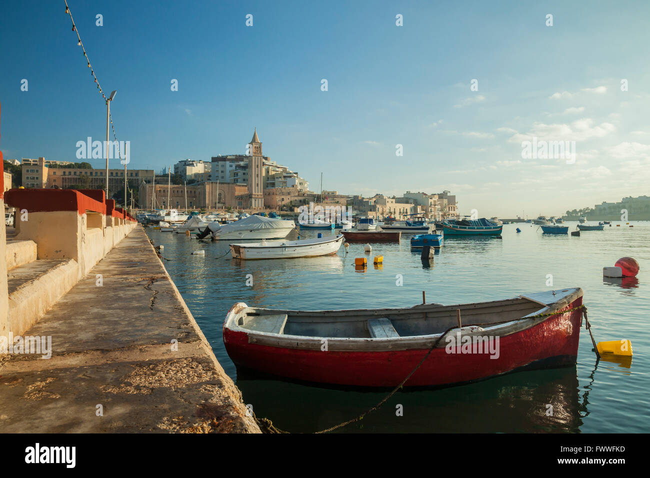 Sonnigen Morgen in Marsaskala, Malta. Stockfoto