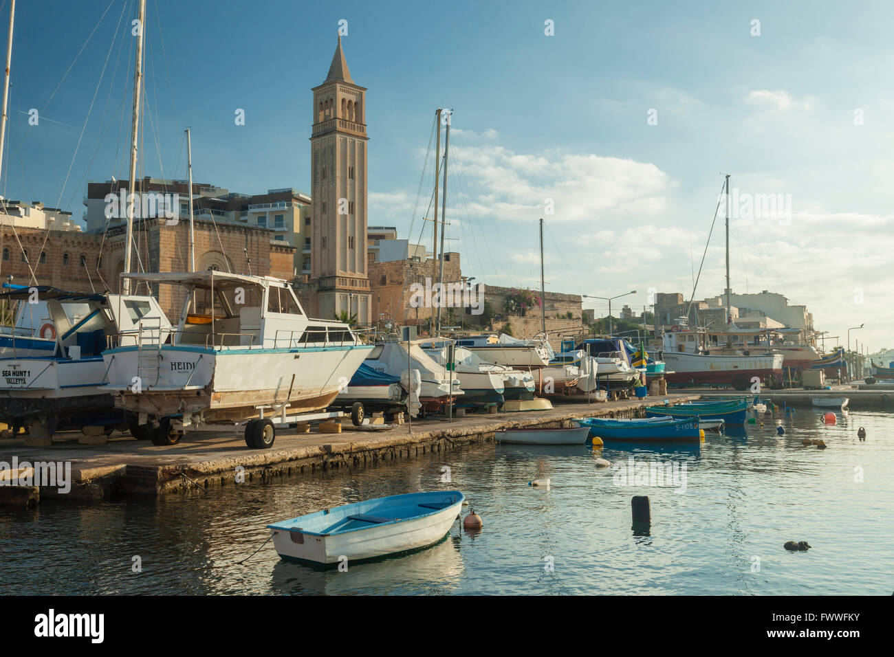 Morgen in Marsaskala, Malta. Stockfoto