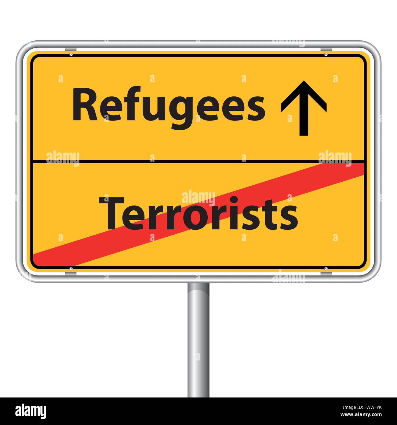 Abbildung Vektor Grafik Road Sign Flüchtlinge für den kreativen Einsatz in Web- und Grafikdesign Stock Vektor