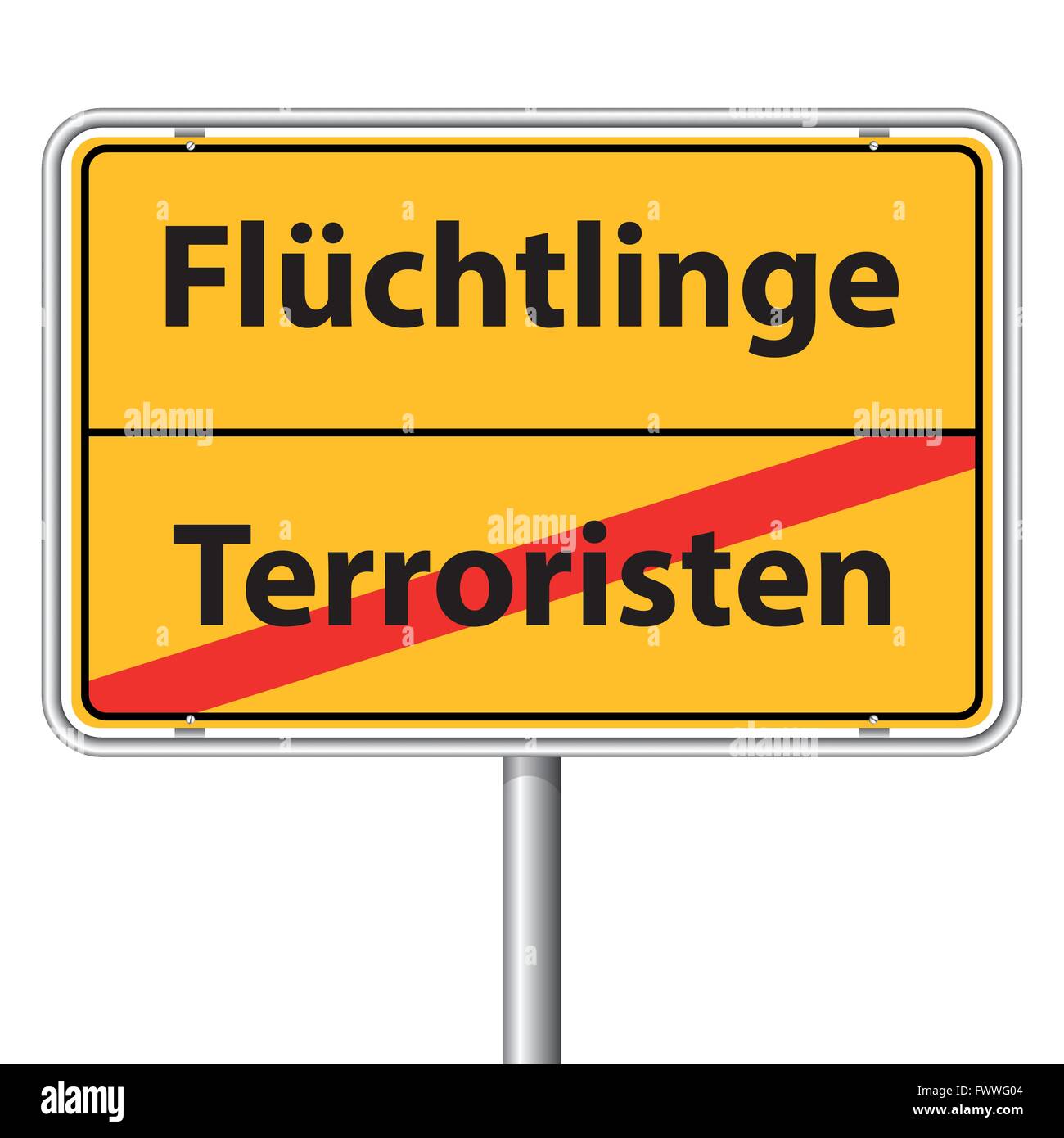 Abbildung Vektor Grafik Road Sign Flüchtlinge für den kreativen Einsatz in Web- und Grafikdesign Stock Vektor