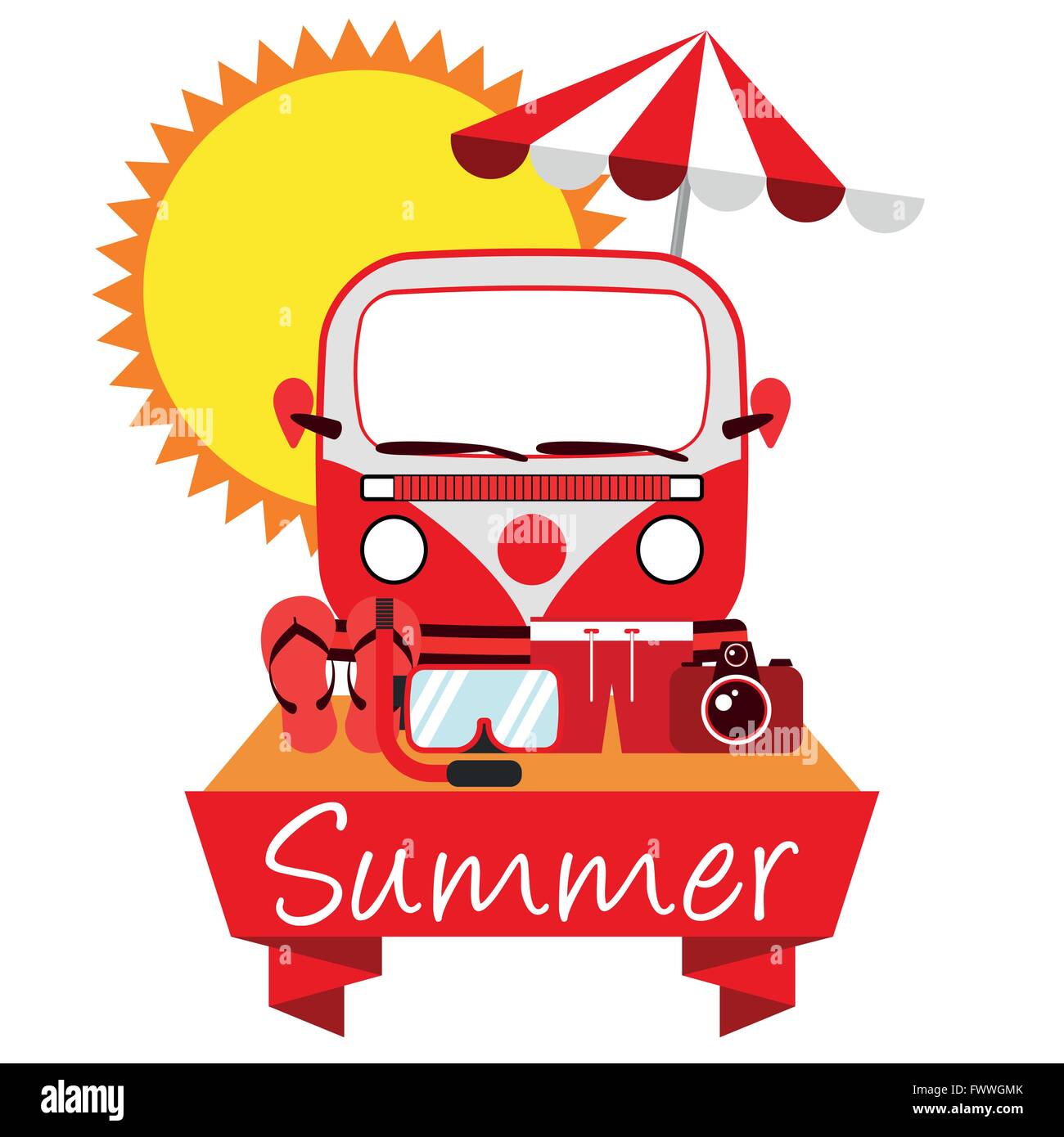 Illustration Grafik Vektor, Reisen, Sommerurlaub für verschiedene Zwecke Stock Vektor