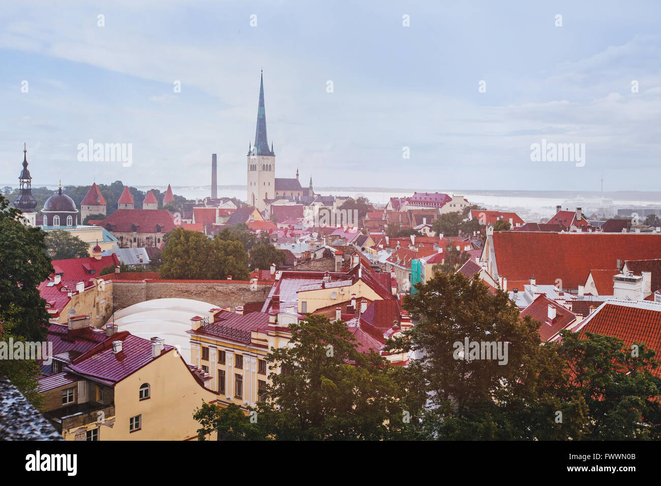 Stadtansicht von Tallinn, Estland, wunderschöne alte Architektur Stockfoto