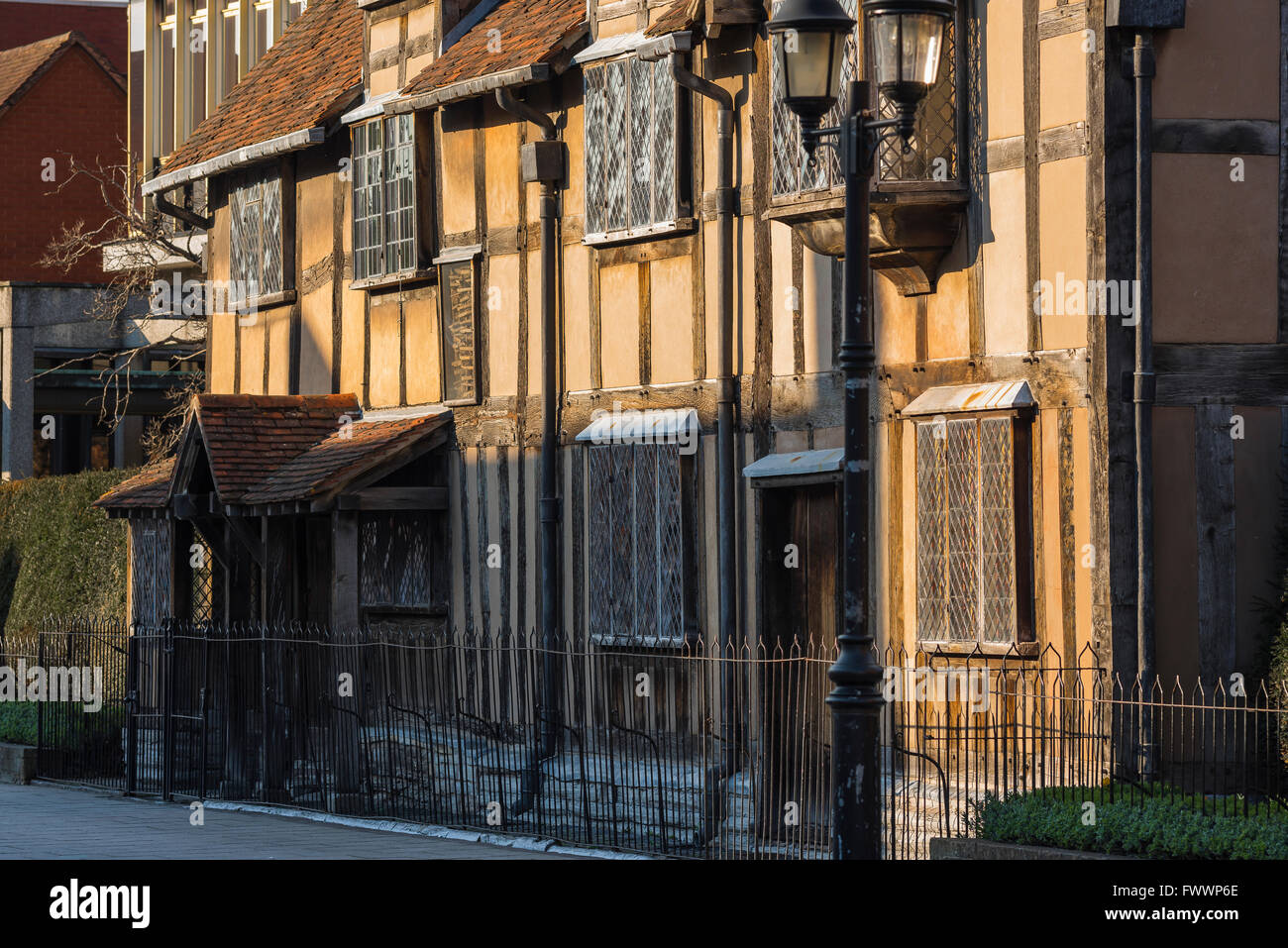 Shakespeare-Haus, Blick auf das Haus in der Henley Street, in dem Shakespeare 1564 geboren wurde, Stratford Upon Avon, England, Großbritannien Stockfoto