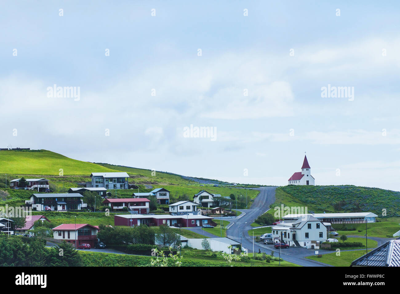 Vik, kleinen Dorf in Island Stockfoto