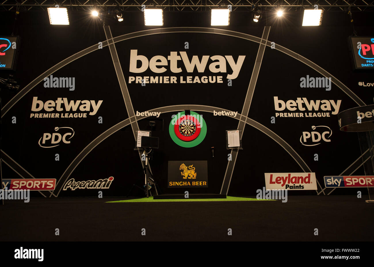Die Sheffield Arena, Sheffield, UK. 7. April 2016. Betway PDC Premier League Darts. Nacht 10