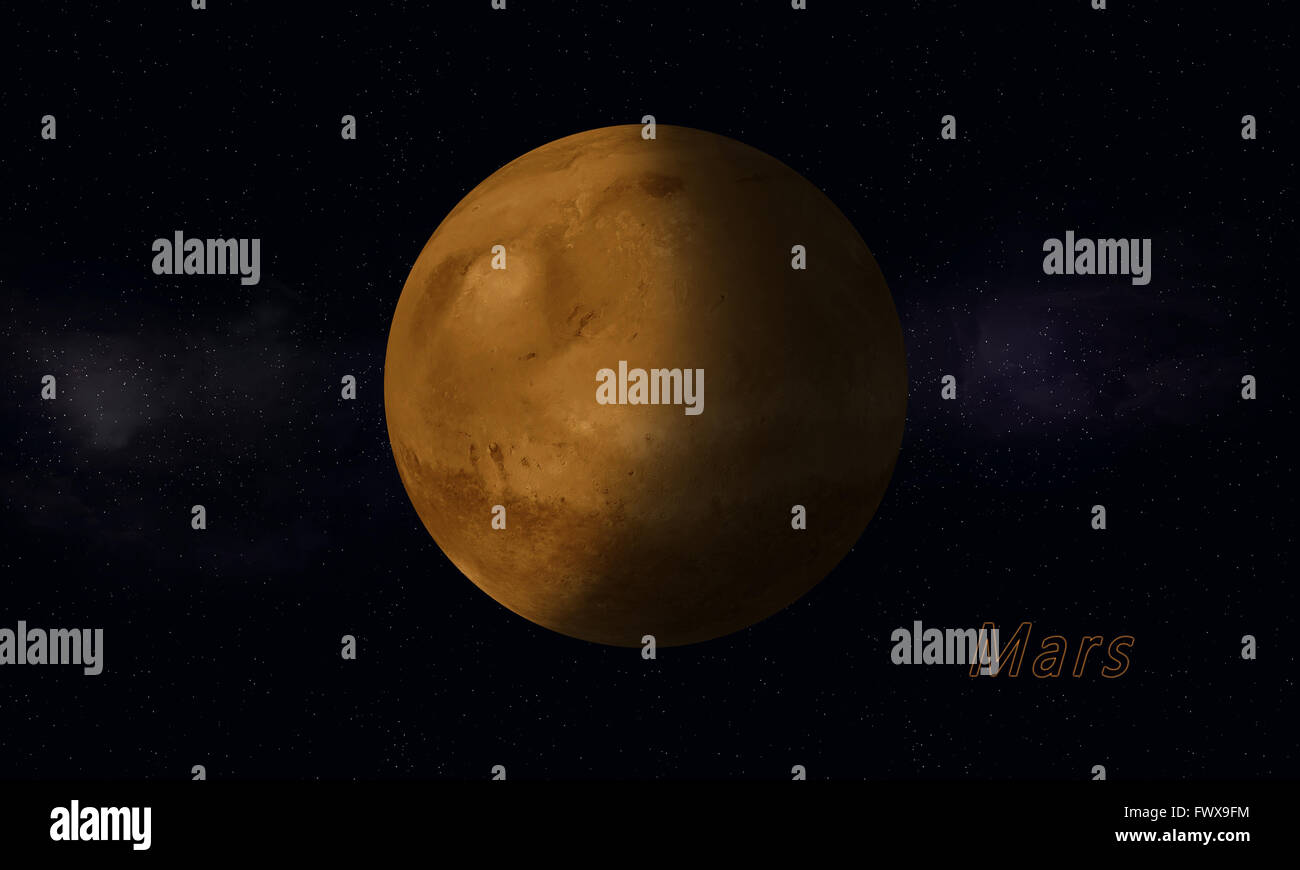 imaginären Raum des Sonnensystems Planeten Mars Stockfoto