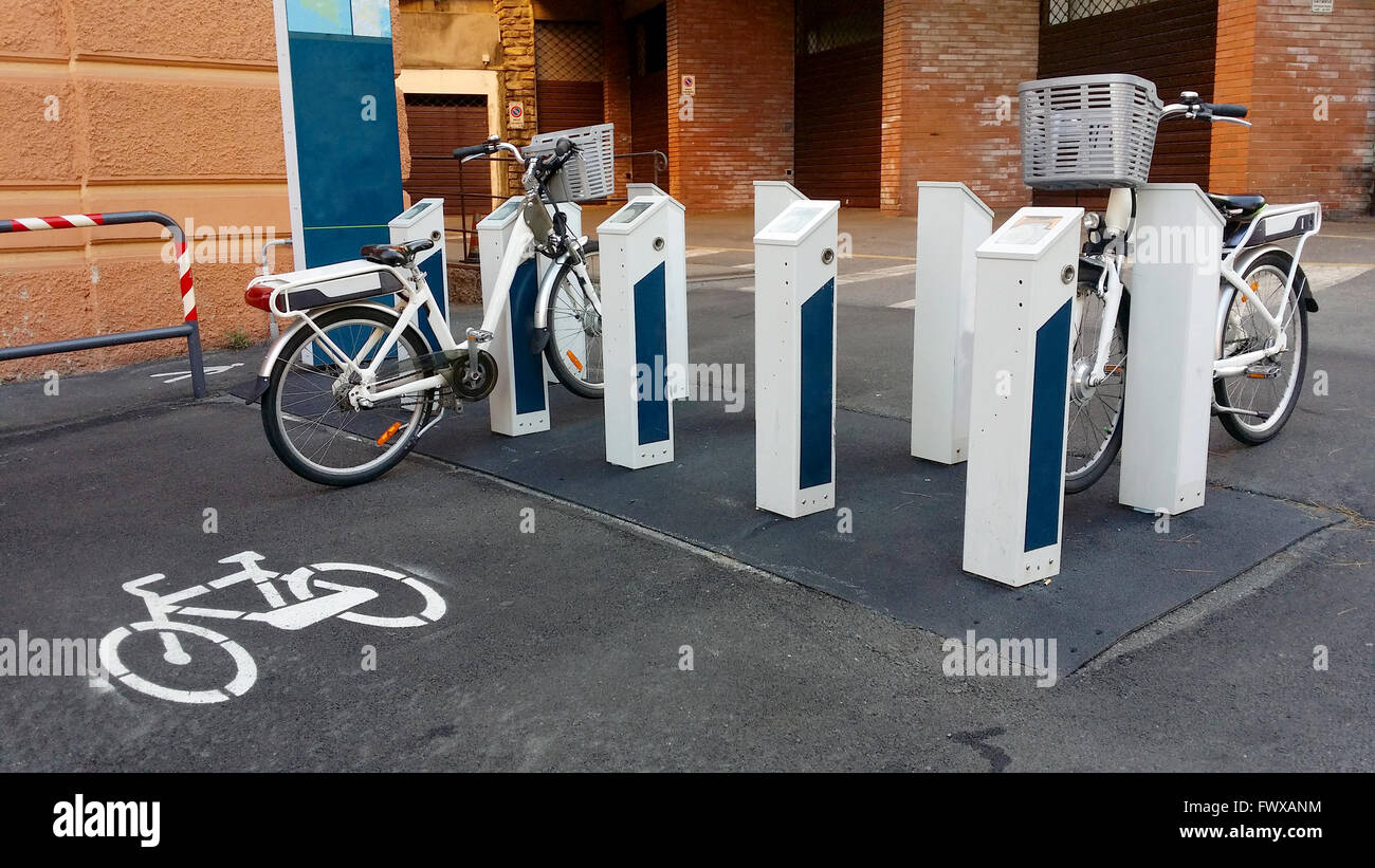 Fahrrad-Vermietung-Service-Abonnement als Alternative zur Mobilität Stockfoto