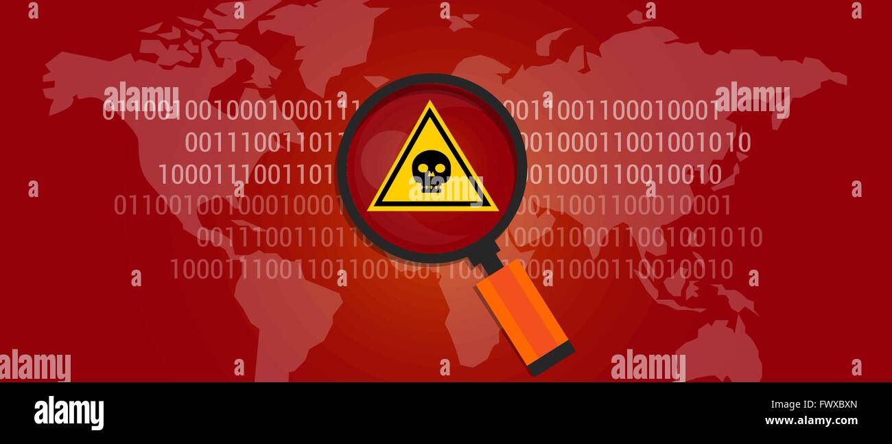 Internet-Daten-Virus-malware Stock Vektor