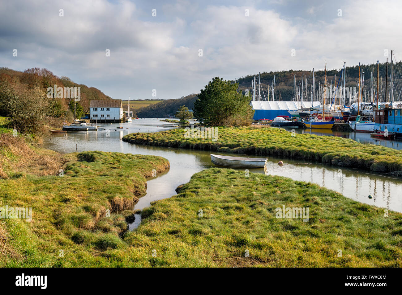 Die Helford River in dem malerischen Dorf Gweek in der Nähe von Helston in Cornwall Stockfoto