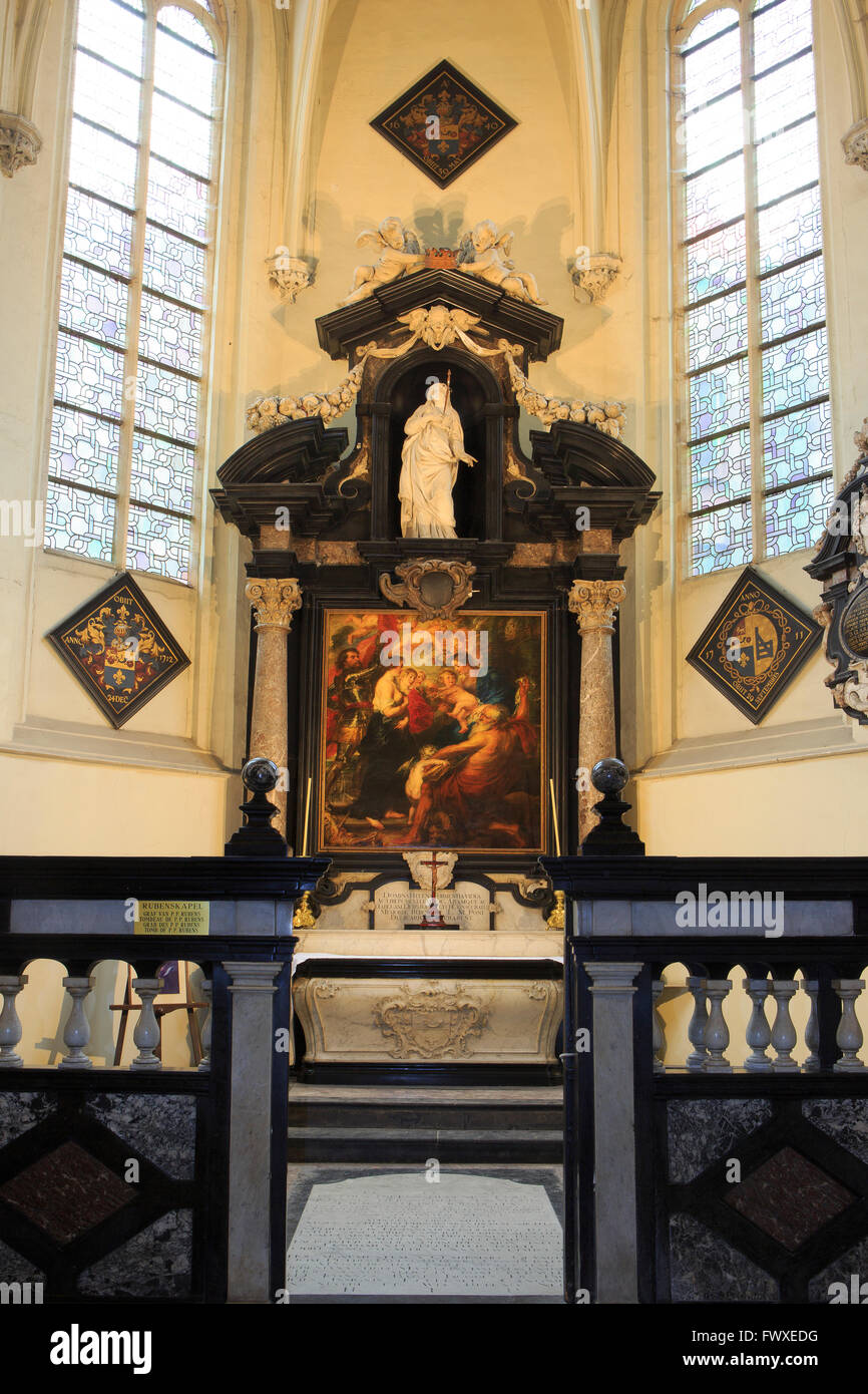 Die Kapelle von Rubens (1640) am St.-Jakobs Kirche in Antwerpen, Belgien Stockfoto