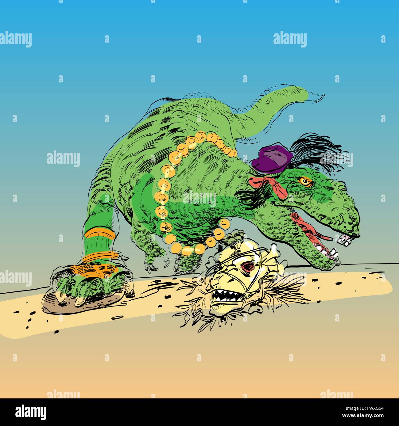 Dinosaurier t Rex weiblich Stock Vektor