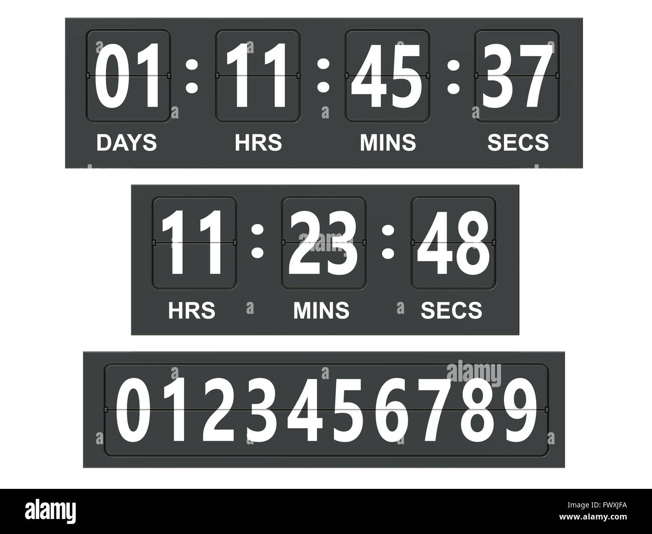 Countdown-Timer, Barometer. 3D-Rendering Stockfoto