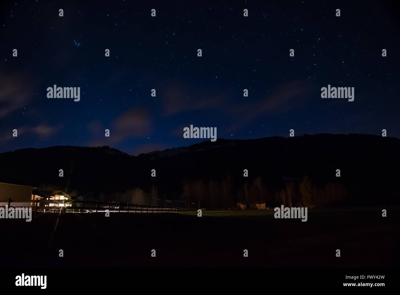 Sterne am Himmel nignt Stockfoto