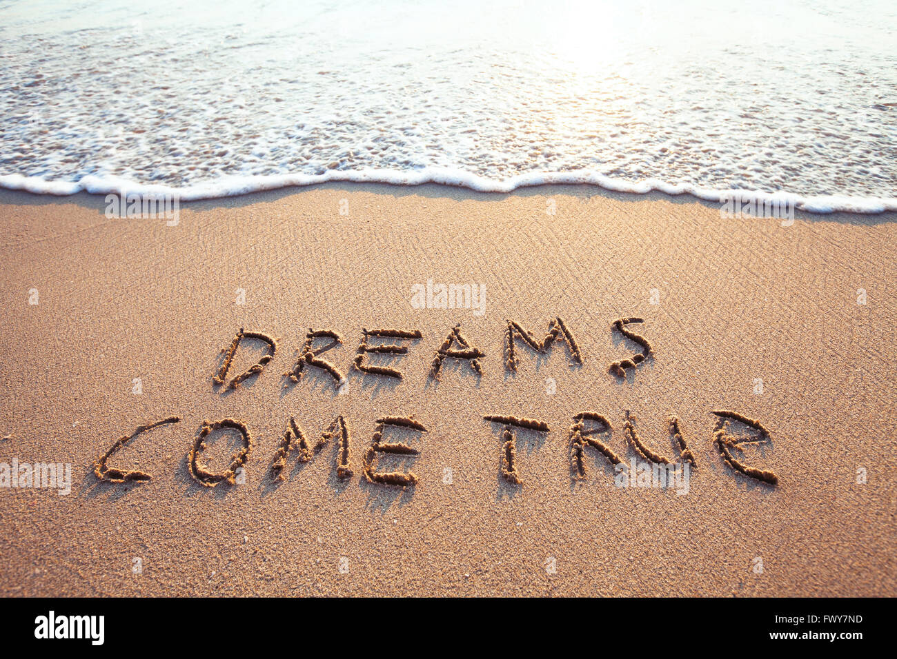 Träume werden wahr, Konzept auf dem sand Stockfoto