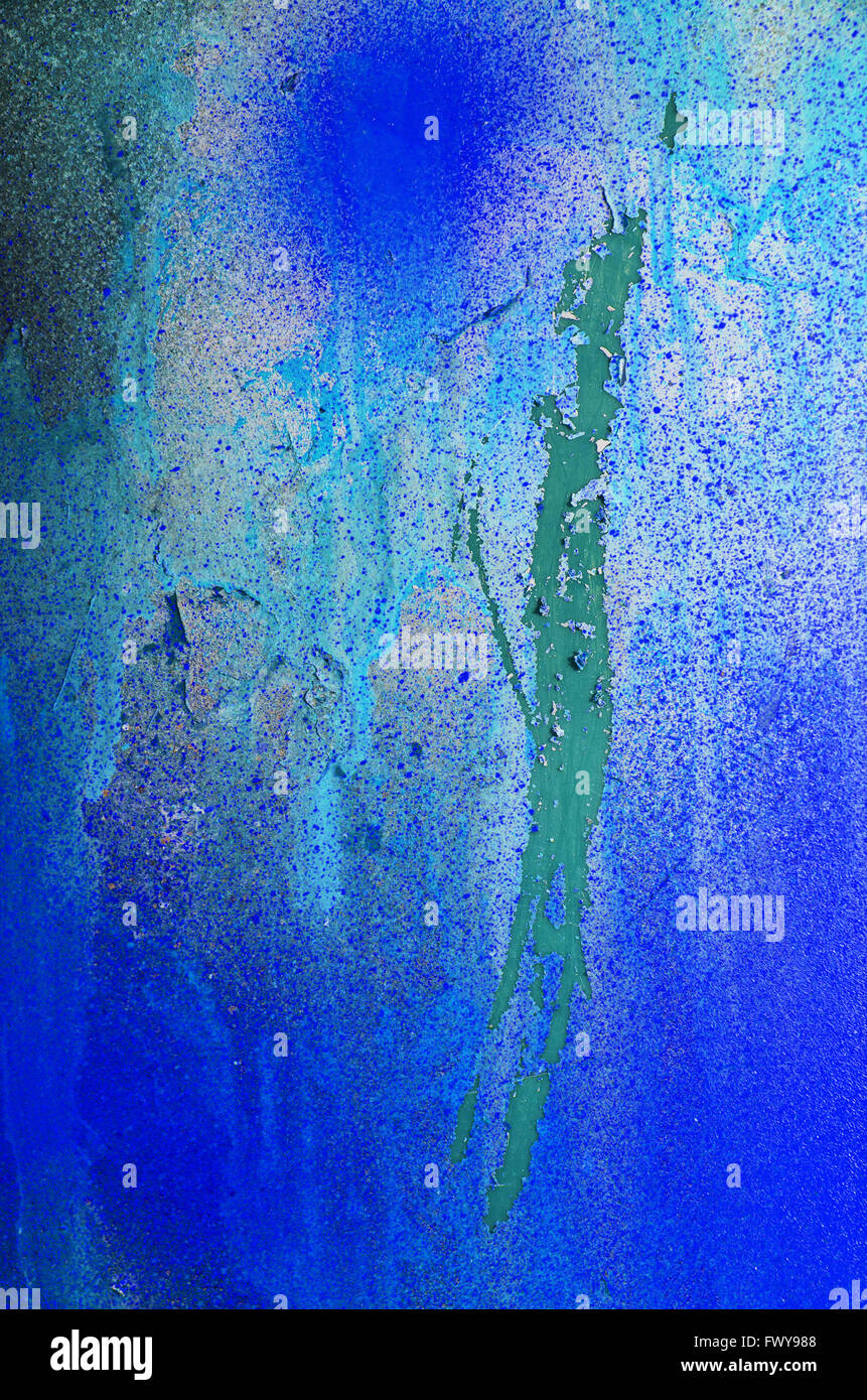 Abstrakter blauer Hintergrund Oberfläche gespritzt Farbe Stockfoto