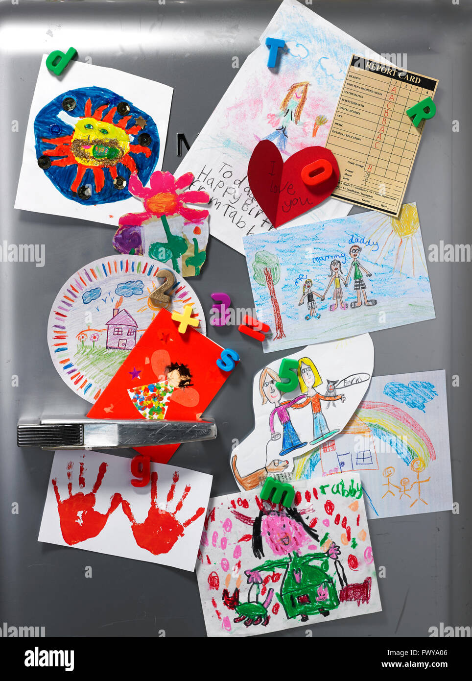 Nahaufnahme der Kühlschranktür Stockfoto