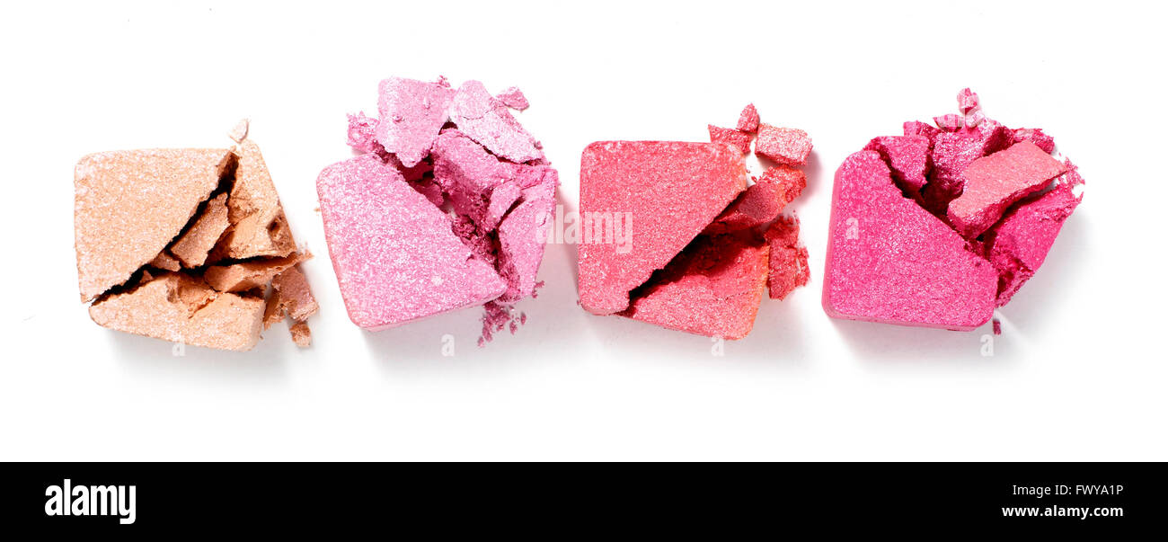 Vier rosa Lidschatten-Puder Stockfoto
