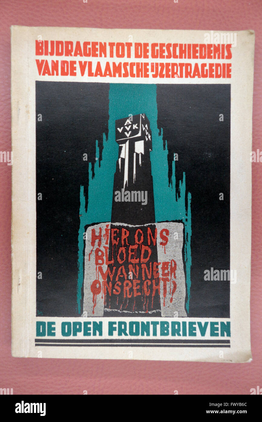Ein WWII-Ära flämischen Nationalismus Poster in Bastogne Kriegsmuseum, Bastogne, Belgien. Stockfoto