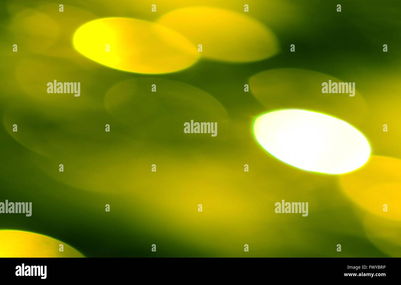 Grün gelb Kreis Form als Weihnachten Hintergrund leuchtet. Stockfoto
