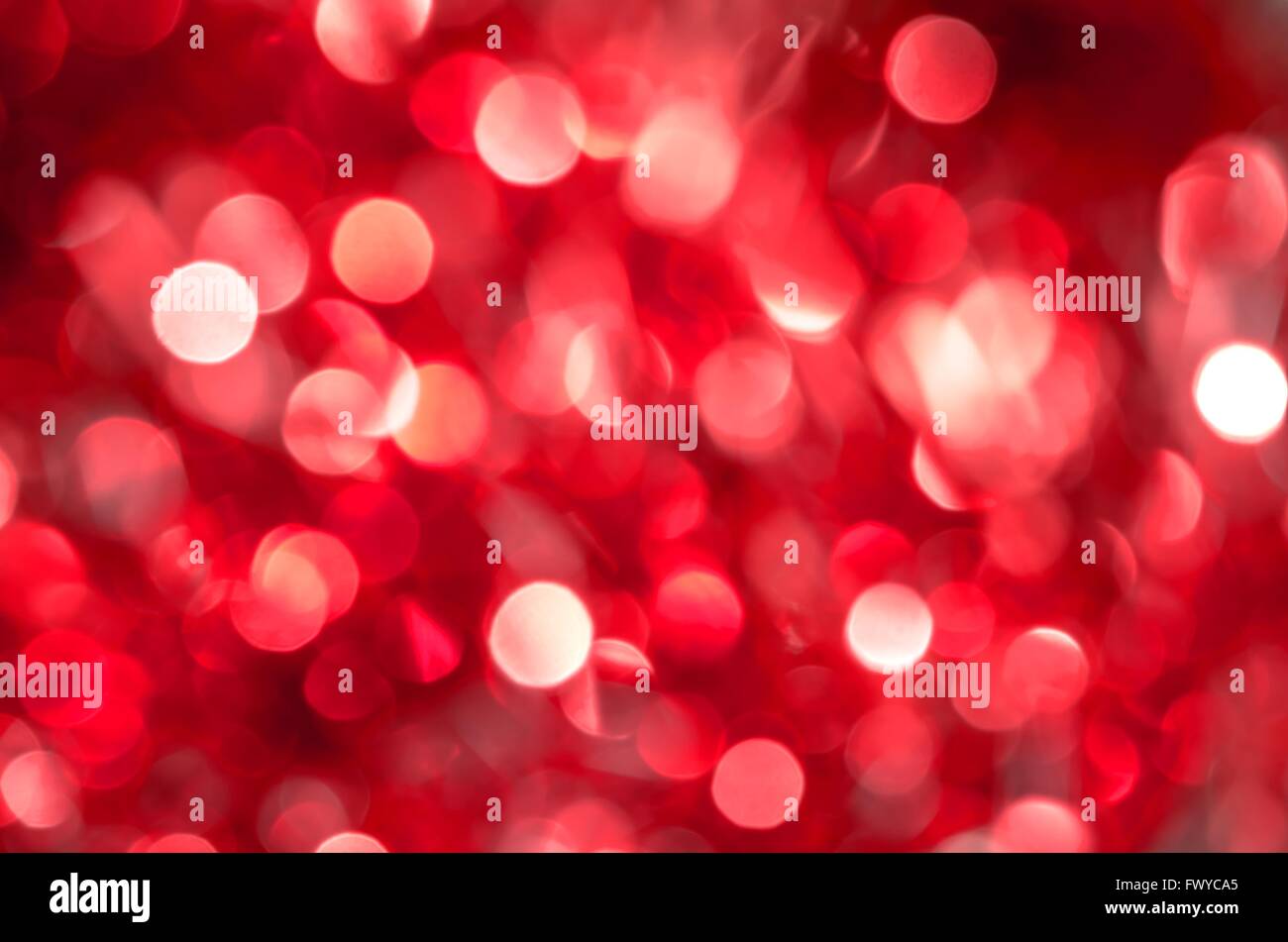 Rot Unschärfe Kreis Lichter als Weihnachten Hintergrund. Stockfoto