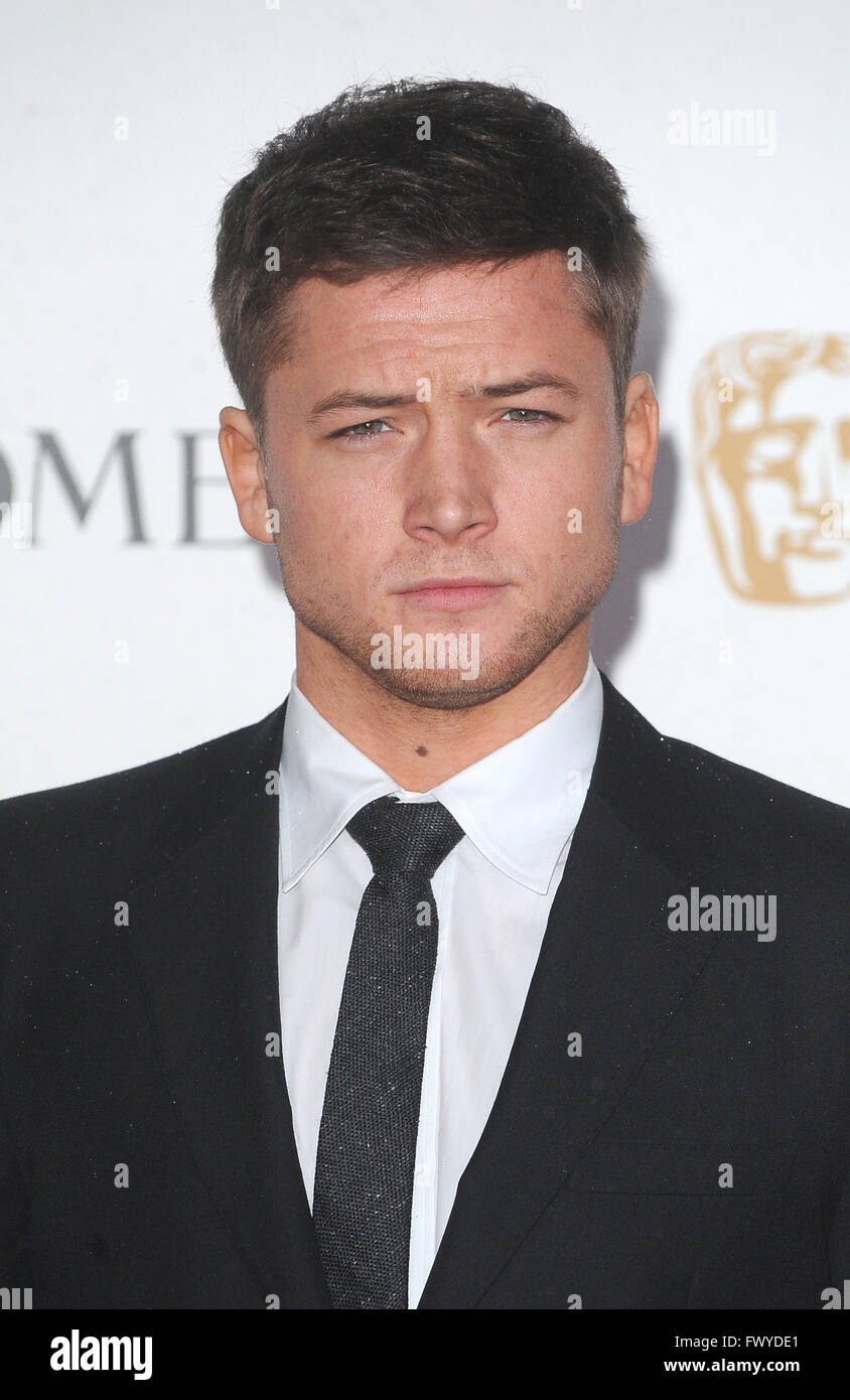 Walisische Schauspieler Taron Egerton besucht die Lancome BAFTA-Nominierungen Party im Kensington Palace in London. 13. Februar 2015 © Paul Treadway Stockfoto