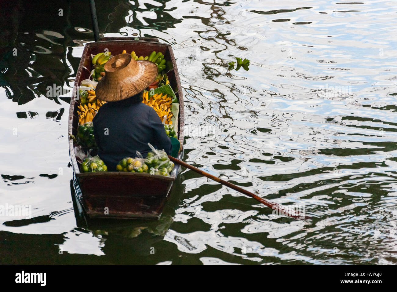 Schwimmenden Markt, Bangkok, Thailand Stockfoto