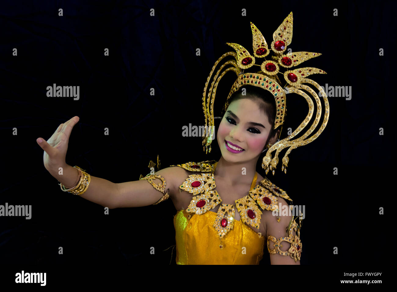 Porträt der Tänzerin Thai, Bangkok, Thailand Stockfoto