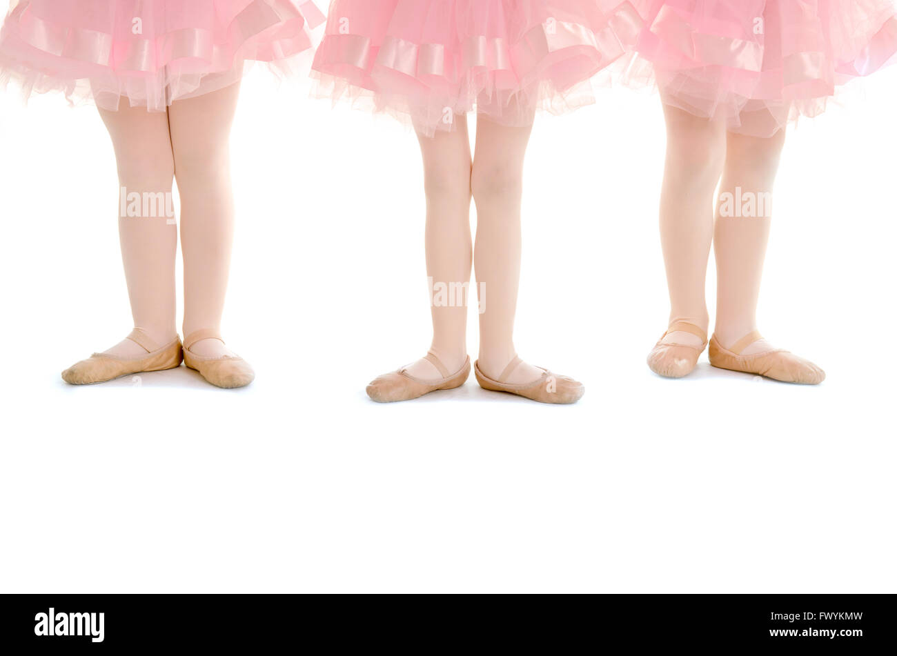 Drei Vorschule Allerkleinsten Tanz Mädchen in ihren rosa Tütü für Erwägungsgrund Stockfoto