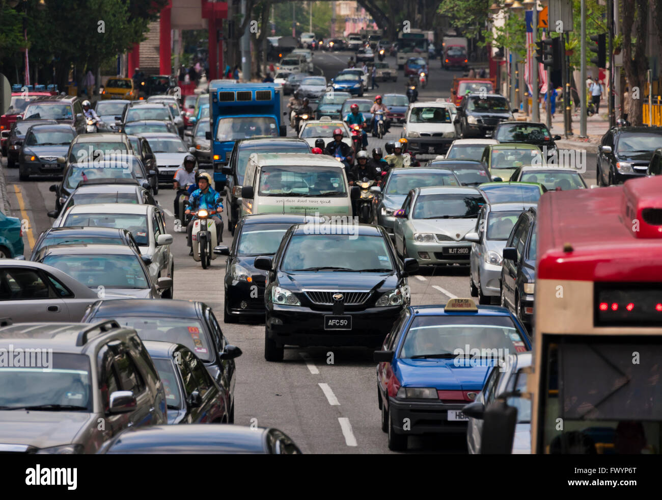 Stau auf der Straße, Kuala Lumpur, Malaysia Stockfoto
