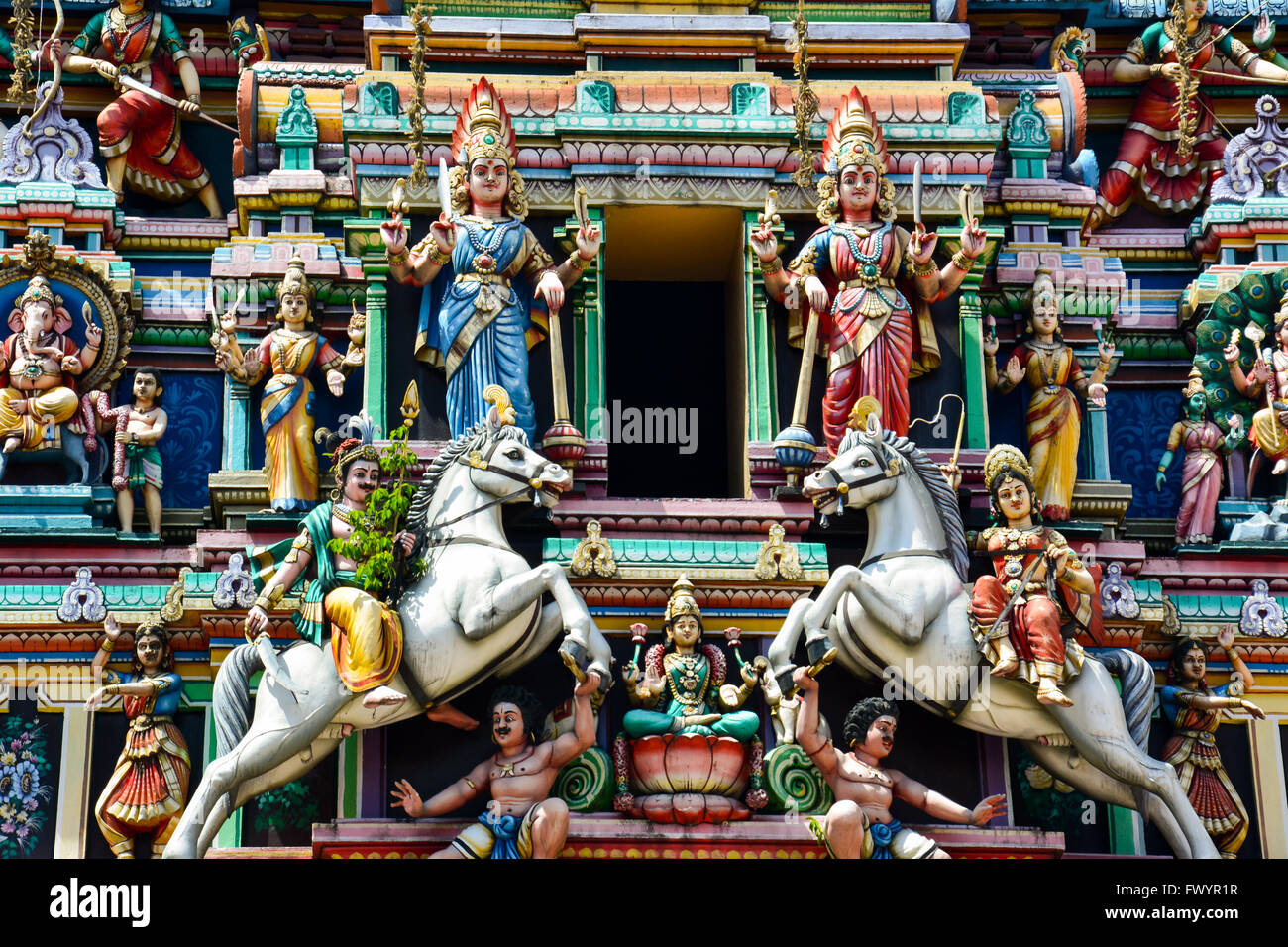 Details der Hindu Tempel in Kuala Lumpur, Malaysia Stockfoto