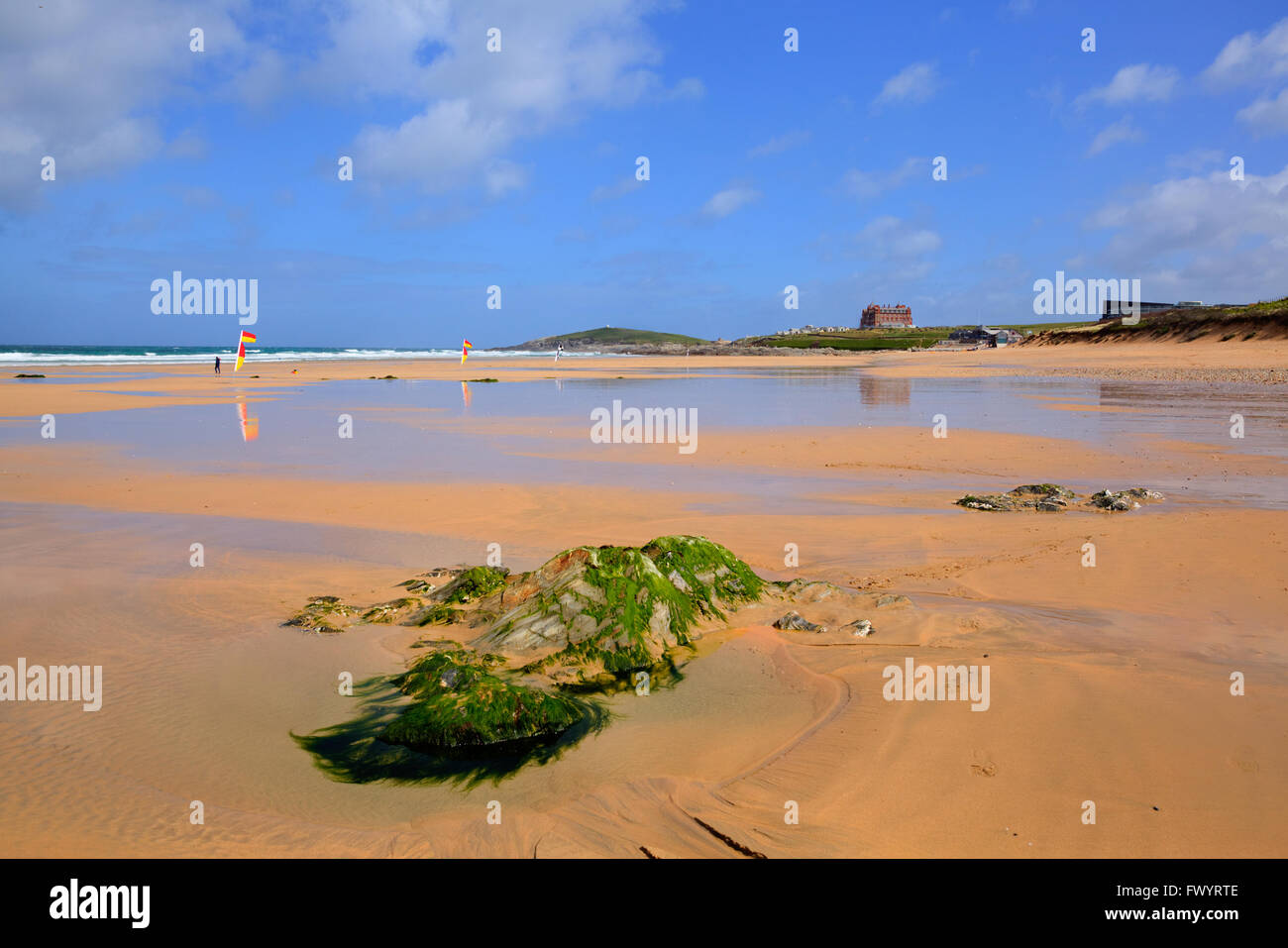 Fistral Strand Newquay North Cornwall eines der beliebtesten im Vereinigten Königreich Stockfoto
