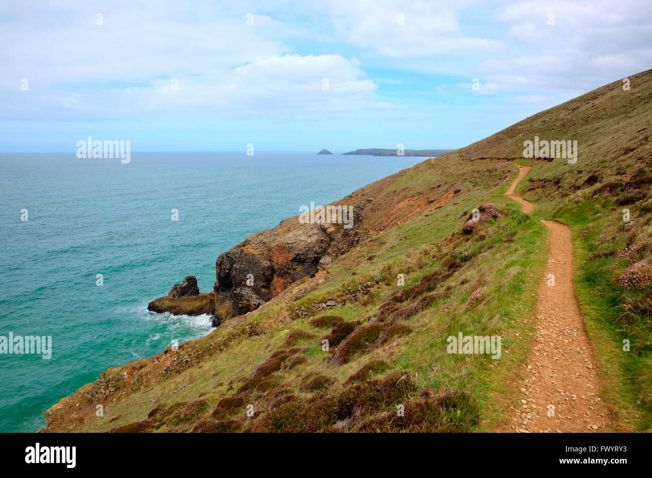 Souih West Coast Path südlich von Perranporth North Cornwall England UK Stockfoto