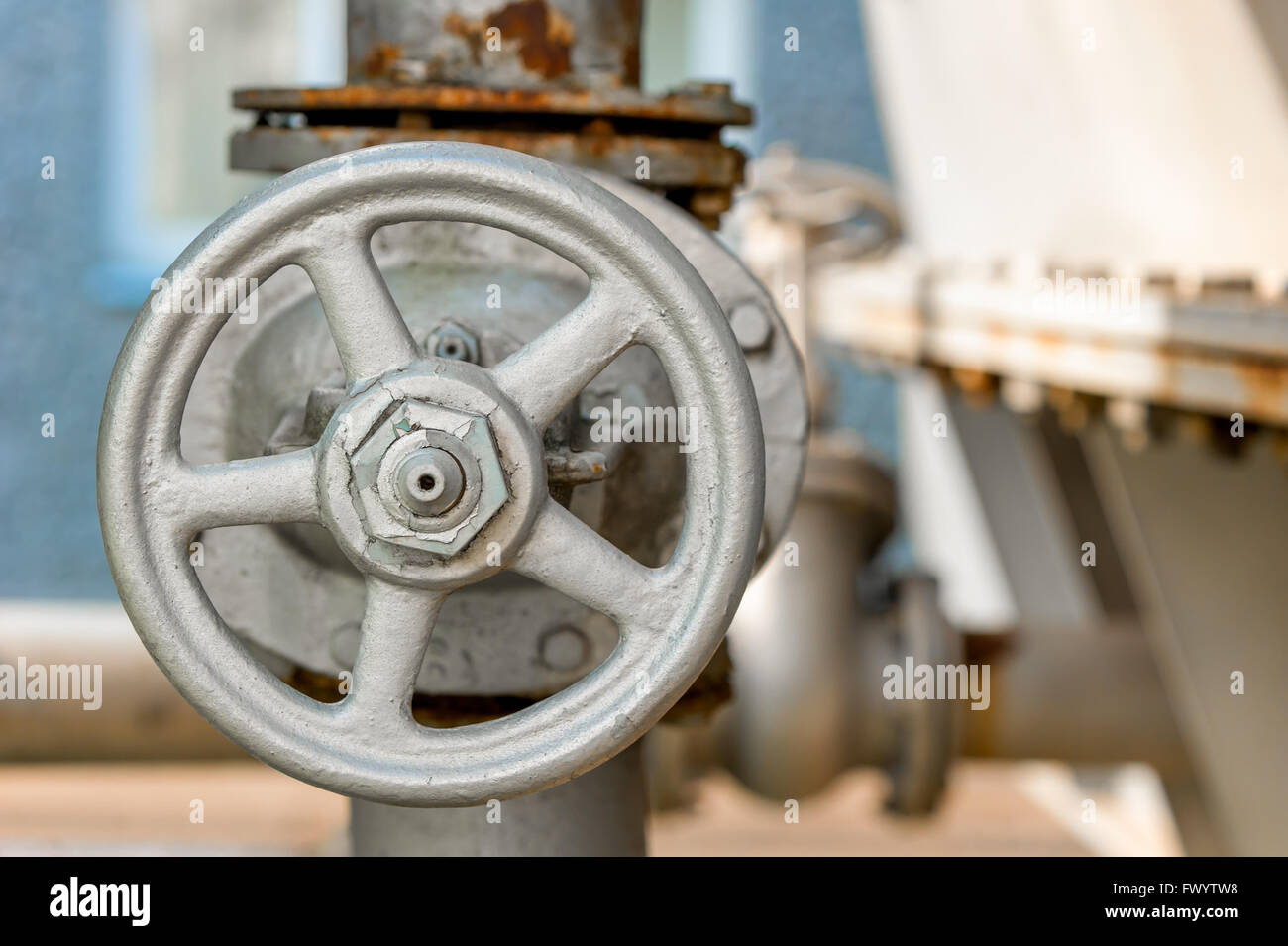 Ventil schließen sich auf einer industriellen Anlage Stockfoto