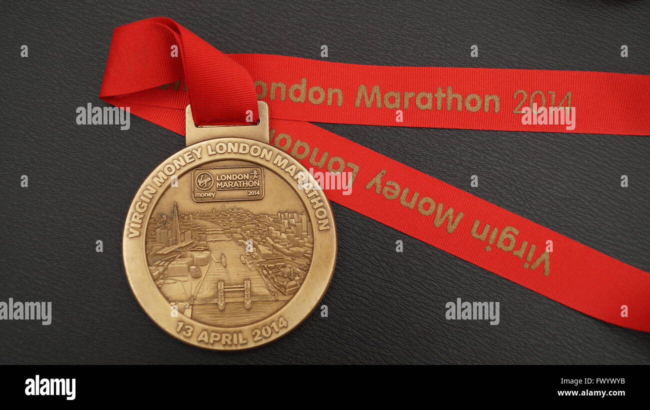 London-Marathon Finisher Medaille 2014 Stockfotografie - Alamy