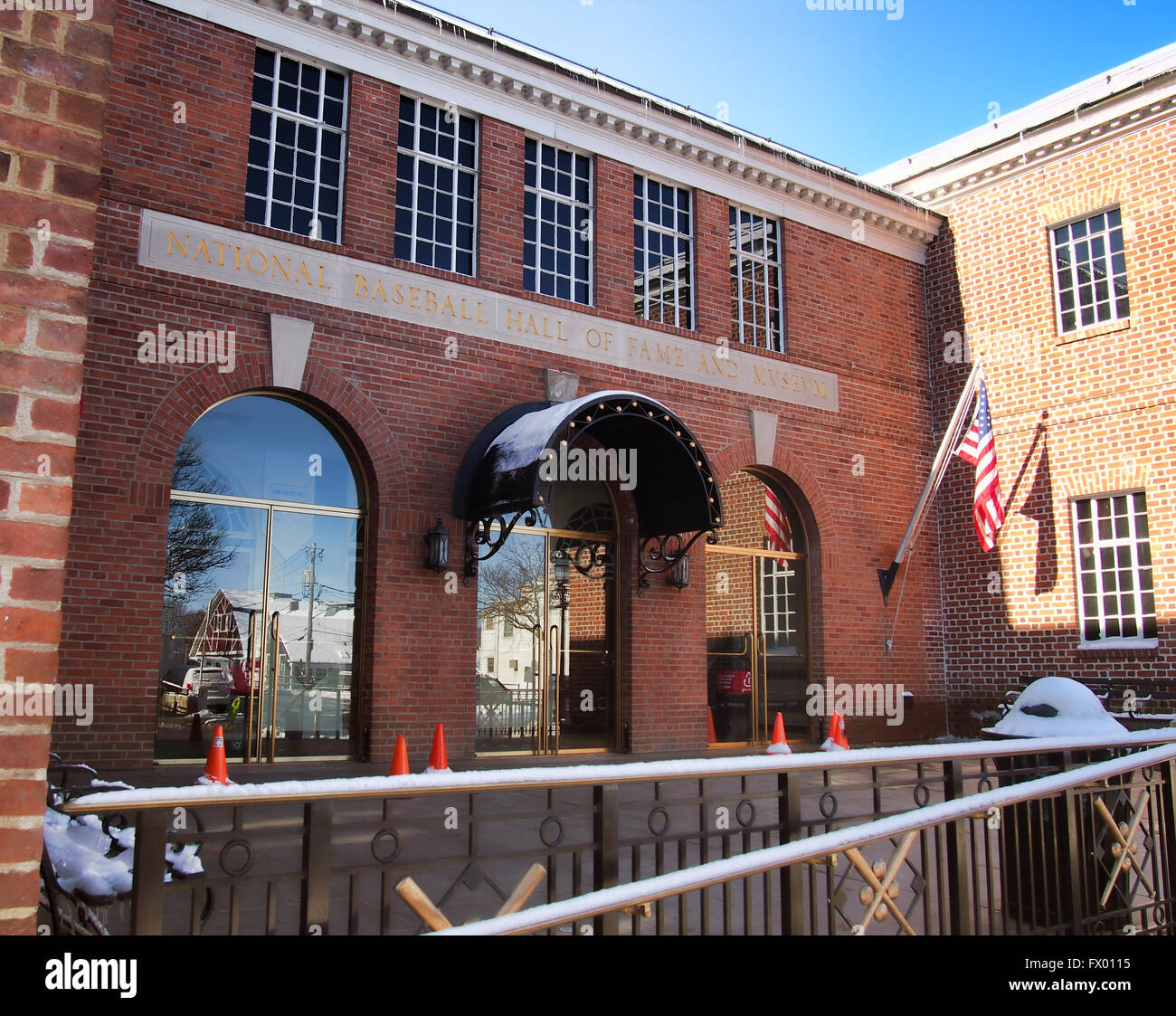 Cooperstown, New York, USA. 5. April 2016. Eintritt in die National Baseball Hall of Fame Stockfoto