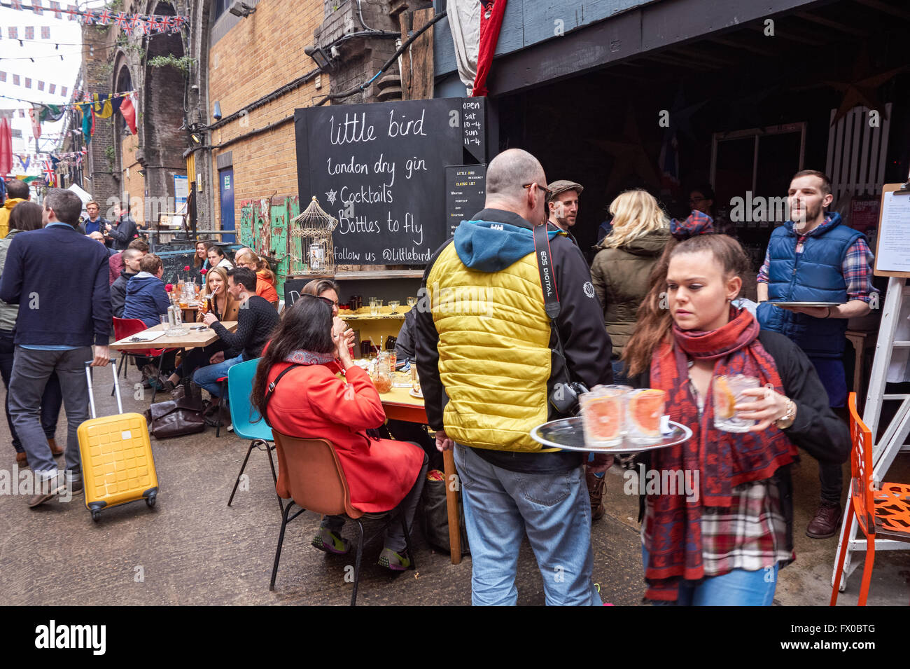 Maltby Street Market in Bermondsey, The Ropewalk, London England Großbritannien Stockfoto