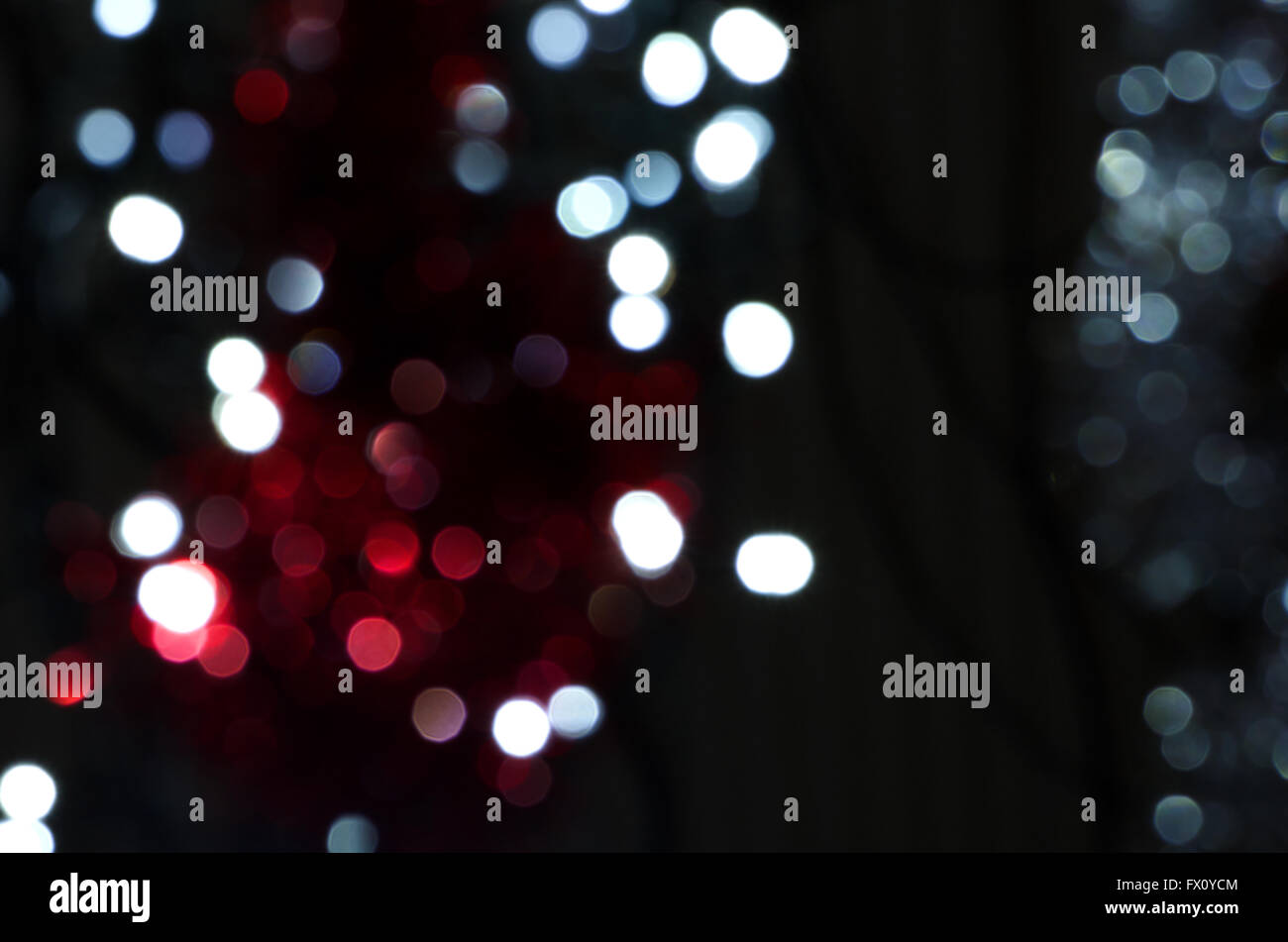 Bunter Kreis Weihnachtslichter als abstrakten Hintergrund. Stockfoto