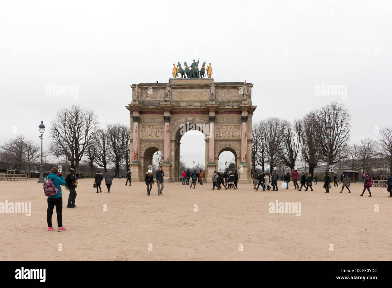 Arc de Triomphe du Carrousel, berühmten Triumphbogen in Place du Karussell, Paris, Frankreich. Stockfoto