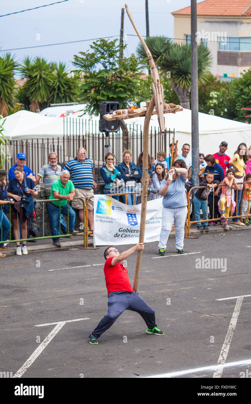 Öffentliche Ausstellung der Kanarischen Pflug Aufhebung Stockfoto