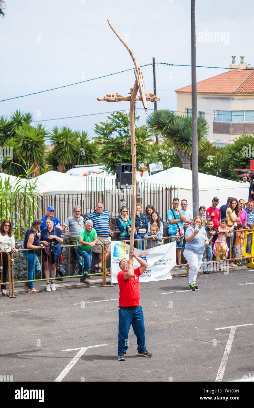 Öffentliche Ausstellung der Kanarischen Pflug Aufhebung Stockfoto