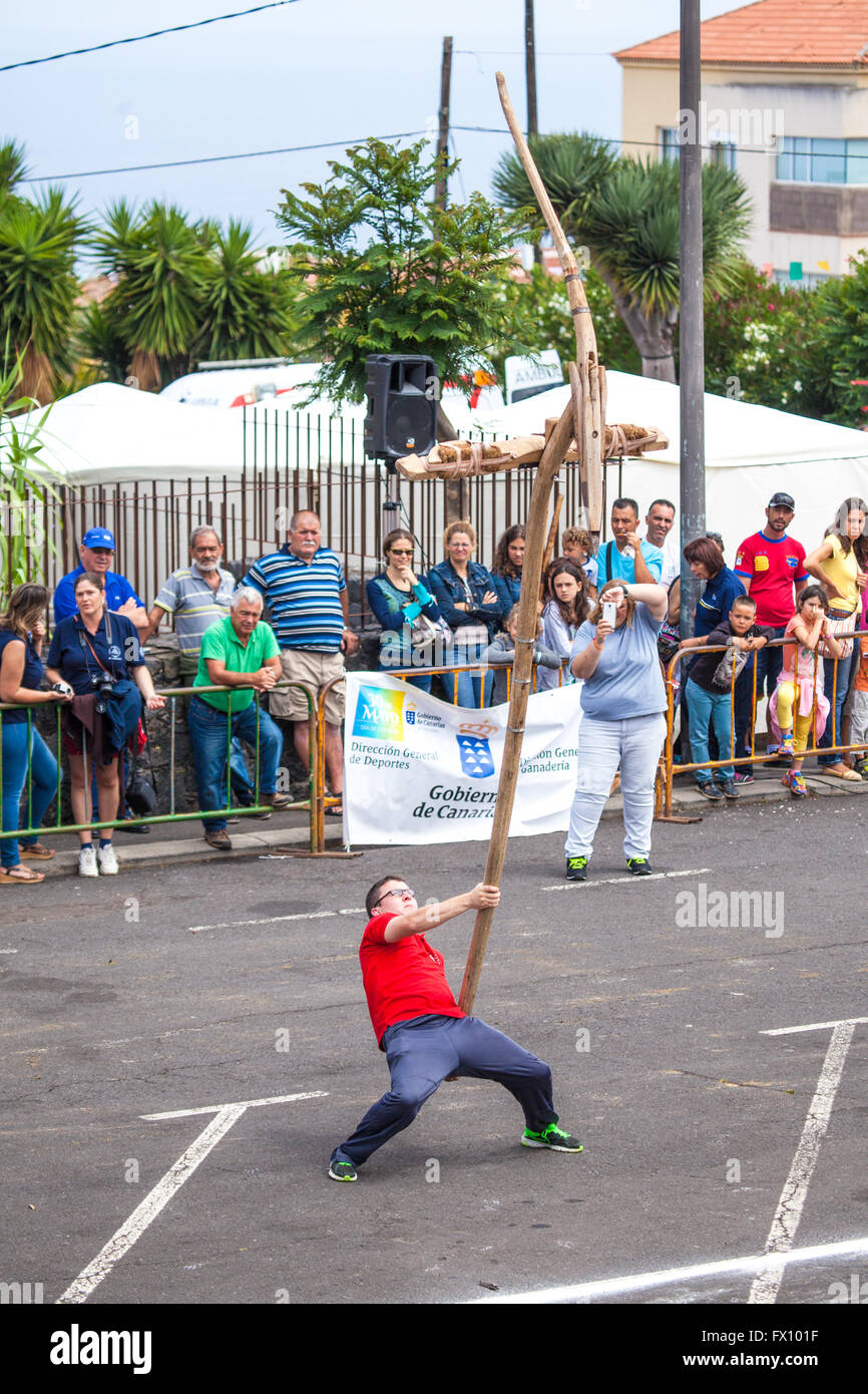 Öffentliche Ausstellung der Kanarischen Pflug Aufhebung Stockfoto