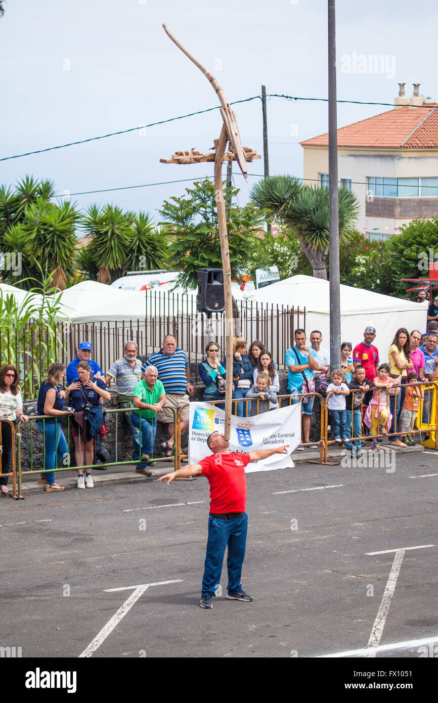 Öffentliche Ausstellung der Kanarischen Pflug Aufhebung Stockfoto