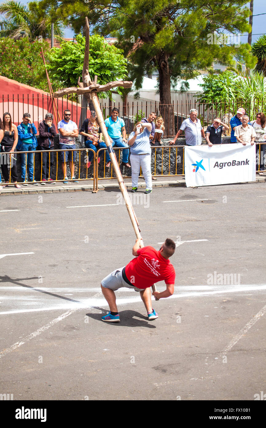 Öffentliche Ausstellung der Kanarischen Pflug Aufhebung Stockfoto