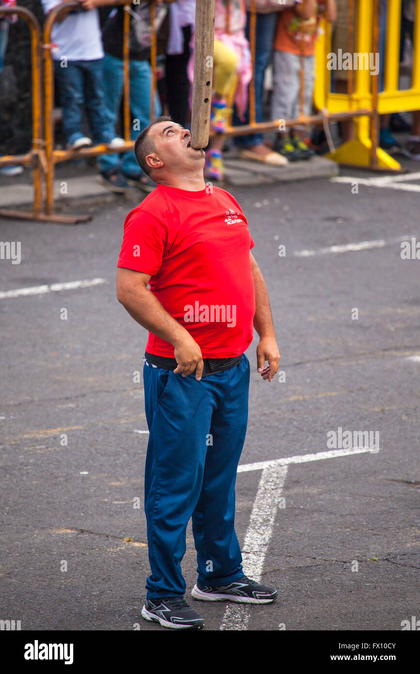 Öffentliche Ausstellung der Kanarischen Pflug Aufhebung Stockfoto