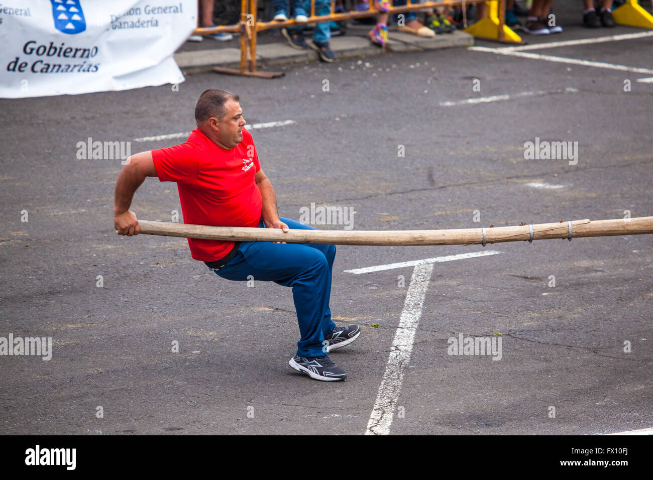 Öffentliche Ausstellung der Kanarischen Pflug Aufhebung Stockfoto