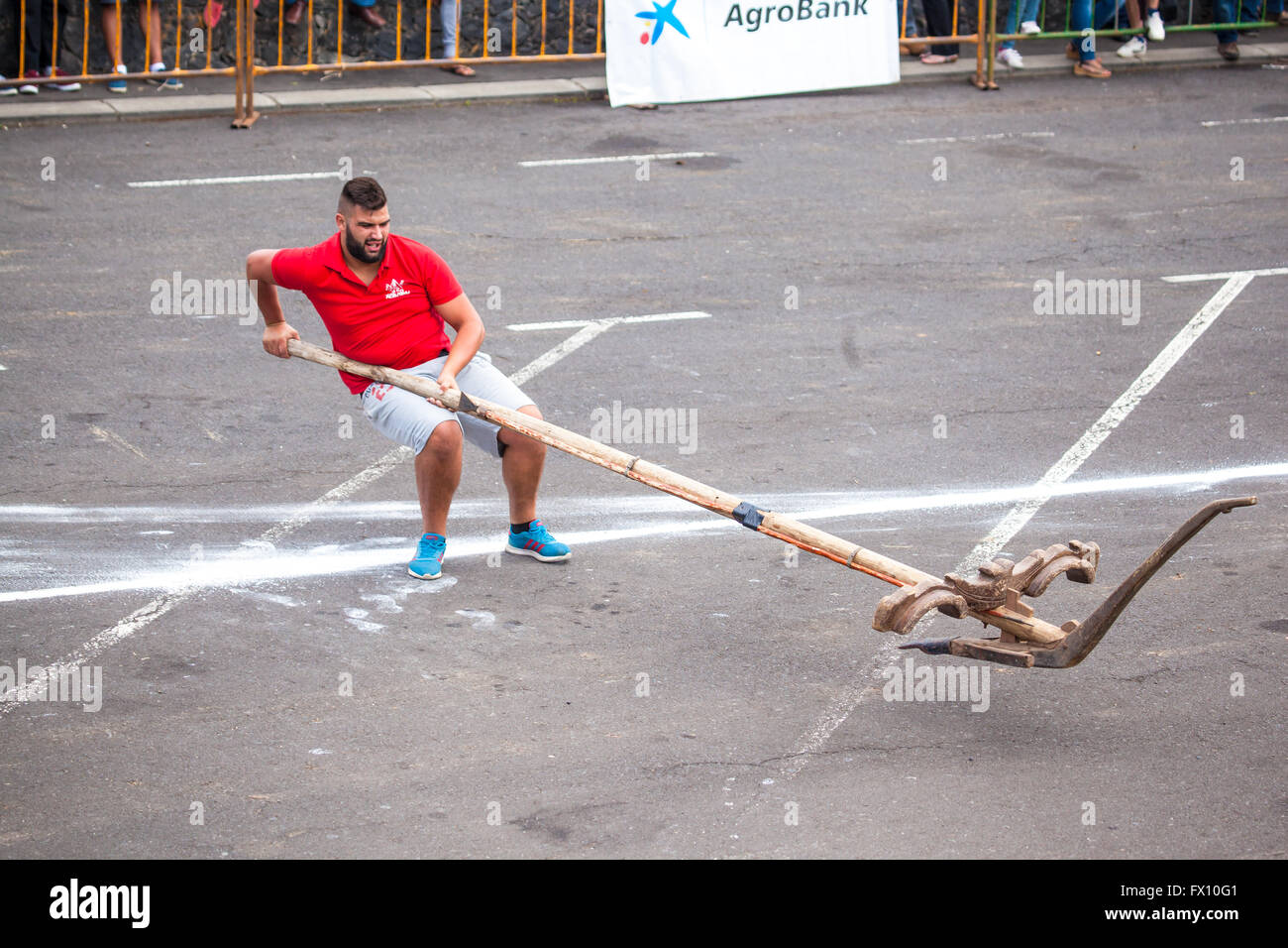 Öffentliche Ausstellung der Kanarischen Pflug Aufhebung Stockfoto