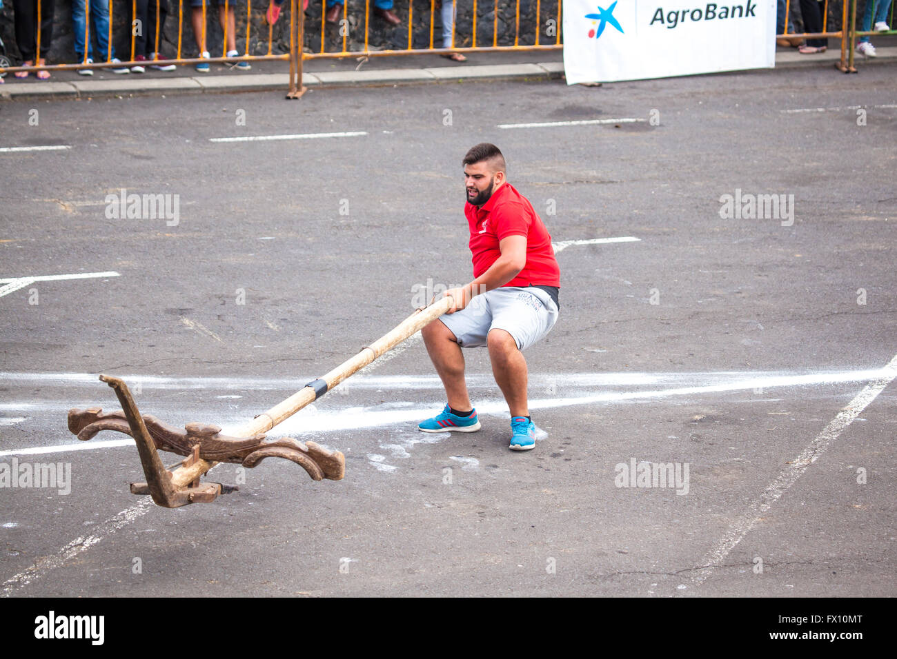 Öffentliche Ausstellung der Kanarischen Pflug Aufhebung Stockfoto