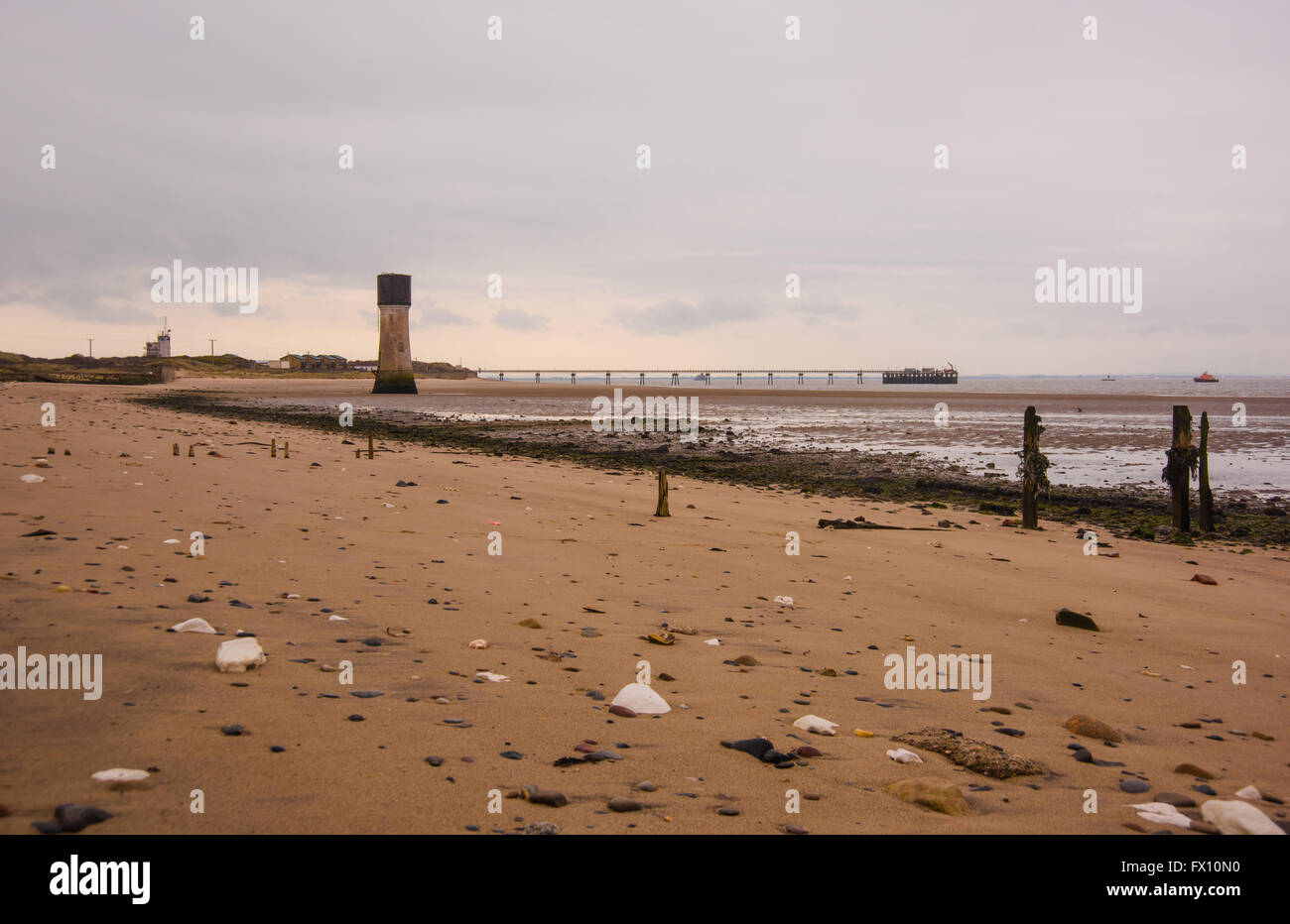 Die niedrige Leuchtturm in Spurn Head, North Yorkshire, England UK Reiten. Stockfoto